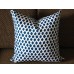 Blue White Ikat Indigo Designer Pillow -Modern Pillow - Dark Blue Decorative Pillow - Block Print Pillow - Blue and White Pillow Cover 265