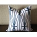 dark blue Katana Pillow Cover - Ivory Ebony - dark blue and Ivory Pillow - Designer Geometric Pillow Cover 266
