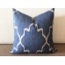 Navy Blue Ikat Pillow Cover (18x18, 20x20, 22x22, 24x24) cotton linen pillow covers 277
