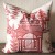 5 colors Designer cotton linen Pillow -chinese Nanjing in hot pink, blue, green, red pagoda Pattern, blue Pillow - Throw Pillow 314
