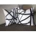 Black gray Channels Pillow Cover - Black pillow - Black stripes Pillow - Designer Geometric Pillow Cover 317