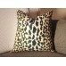 Leopard cotton and linen Pillow Cover - Animal Print Throw Pillow - Gold and Black Pillow - Lumbar pillow 325