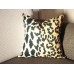 Leopard cotton and linen Pillow Cover - Animal Print Throw Pillow - Gold and Black Pillow - Lumbar pillow  326