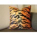 Leopard thin Tiger Velvet Pillow Cover - Animal Print Throw Pillow - Gold and Black Short plush Velvet Pillow - Lumbar pillow 394