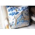 Designer cotton linen Pillow - blue tree and hourse Pattern, blue Pillow - Throw Pillow 443