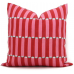 Red and pink wood block Molly Mahon Decorative Pillow Cover 18x18, 20x20, 22x22, Eurosham or lumbar wood block print Schumacher luna 475