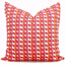 Hot Pink Christopher Farr Cremaillere Decorative Pillow Covers 18x18, 20x20 or 22x22, 24x24, 26x26 or lumbar pillow, pink orange plaid 479