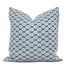 Quadrille Blue Kyoto Pillow Cover Square, Eurosham or Lumbar pillow Accent Pillow, Throw Pillow, Pillow sham, Toss Pillow 531
