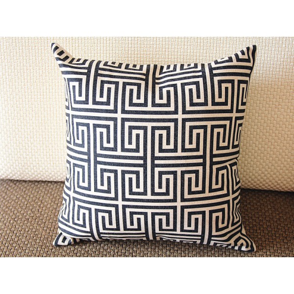10 colors Designer Linen Pillow -black white geometrical geometrical Pillow Cover-18" /45 cm Decorative Cushion Cover Throw Pillow cover 221