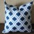 Blue Ikat Pillow - Blue White Pillow - Medium Blue Diamond Pillow - Designer Pillow - Decorative Pillow - Throw Pillow 263