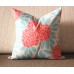 4 colors designer Pillow - Aqua and Navy Pillow Cover- Floral Pink Pillow - Blue Pink Chinoise Pillow - Modern Home Decor, Lumbar pillow 297