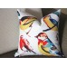 cotton linen Meadow Bird Pillow Covers - Modern Home Decor, Lumbar pillow 307
