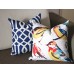 cotton linen Meadow Bird Pillow Covers - Modern Home Decor, Lumbar pillow 307