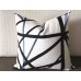 Black gray Channels Pillow Cover - Black pillow - Black stripes Pillow - Designer Geometric Pillow Cover 317