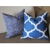 10 colors Blue and White Tile Pillow, Modern Decorative Pillow Cover, (16x16, 18x18, 20x20, 22x22, 24x24), Perfect Modern Pillow 329