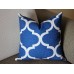 10 colors Blue and White Tile Pillow, Modern Decorative Pillow Cover, (16x16, 18x18, 20x20, 22x22, 24x24), Perfect Modern Pillow 329