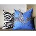 Black and White Zebra Pillow Cover Decorative Pillow Cover, Square, Euro or Lumbar Pilllow 383