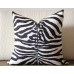 Black and White Zebra Pillow Cover Decorative Pillow Cover, Square, Euro or Lumbar Pilllow 383