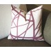 Wine Red Channels Pillow Cover -Plum Oatmeal Pillow - Designer Geometric Pillow Cover 384