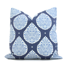 Blue Lotus Flower Decorative Pillow Cover, Throw Pillow, Accent Pillow, Pillow Sham Lacefield Textiles 473