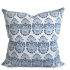 Back ordered mid September- John Robshaw Lanka Fabric in Lapis - Linen Pillow Cover  477