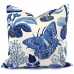 Schumacher Exotic Butterfly in Blue Decorative Pillow Cover 18x18, 20x20, 22x22, Eurosham, Lumbar Pillow, Josef Frank, Mid century 498